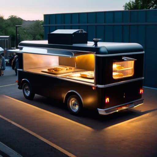 How street food catering operates with vans.