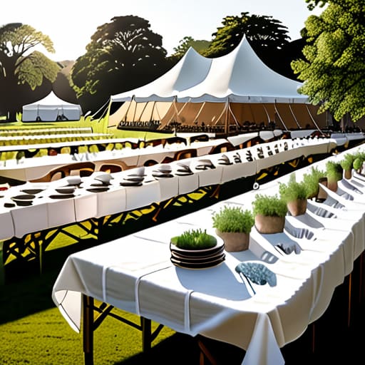 Planning a large outdoor garden party logistics.