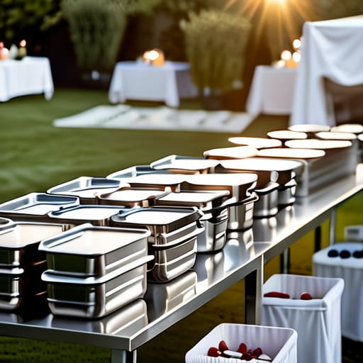 Managing the logistics of outdoor garden party catering.